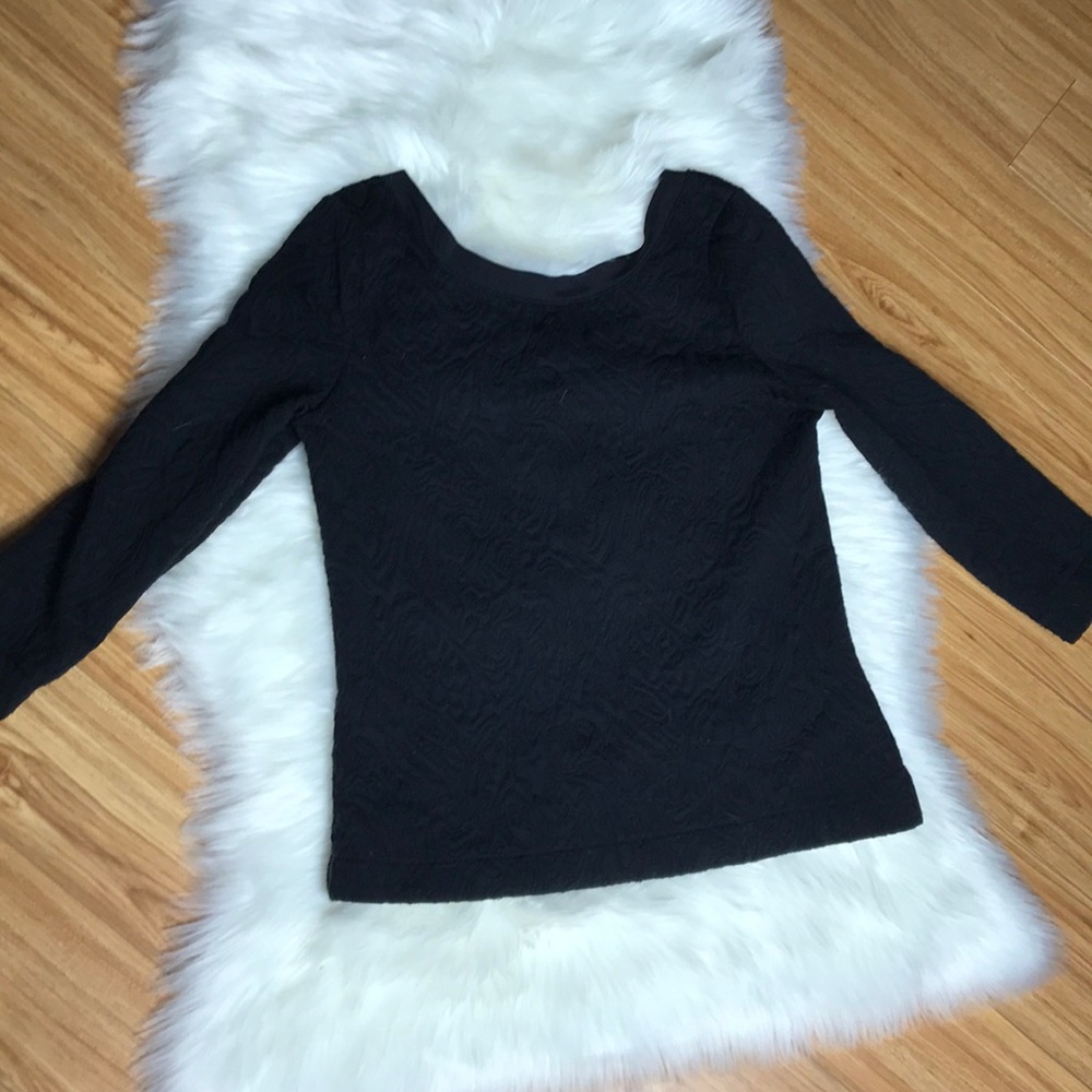Banana Republic sculptures fabric black top sz s
